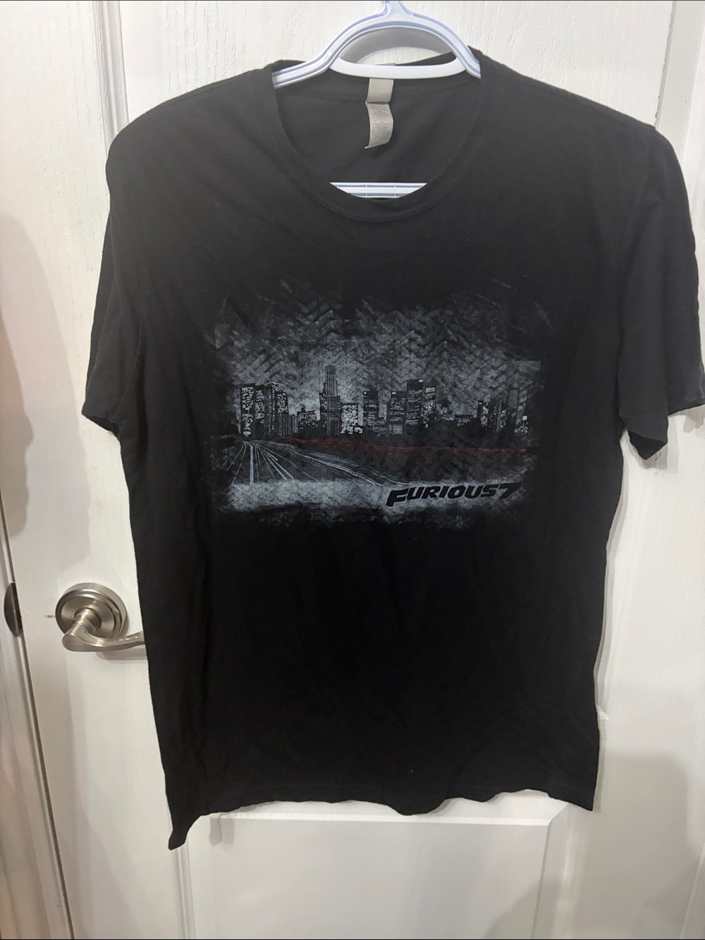 Next Level Apparel Black Graphic 'Furious 7' Men's Short Sleeve Tee
